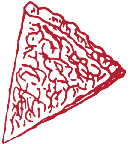 Line drawing of a pizza slice